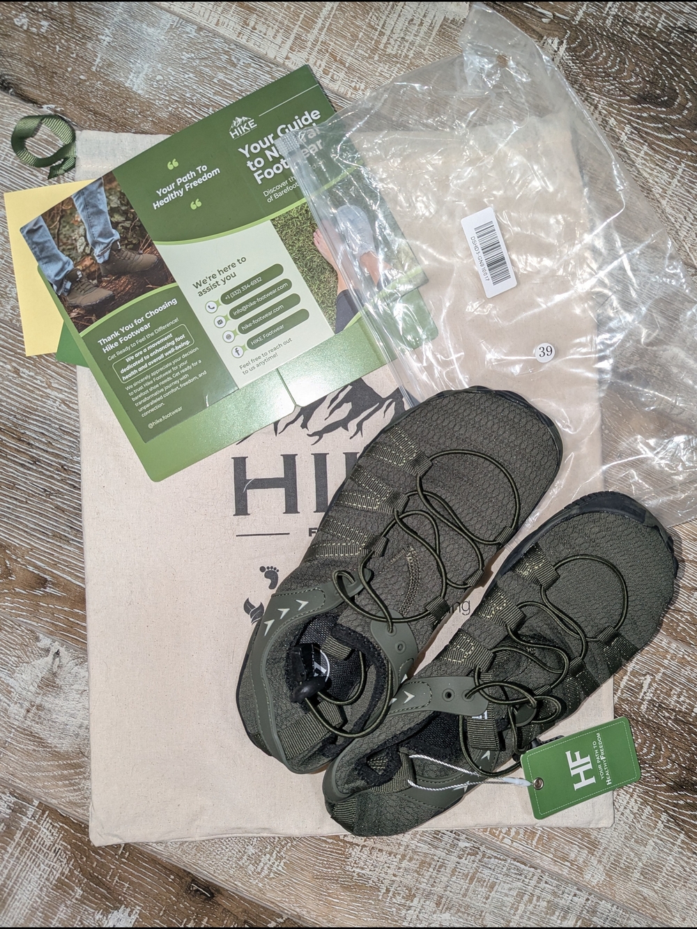New HIKE Size 39 Footwear Olive Green Active Sneakers